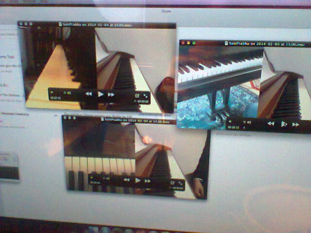 Three split screen webcam views
